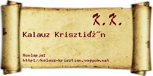 Kalauz Krisztián névjegykártya